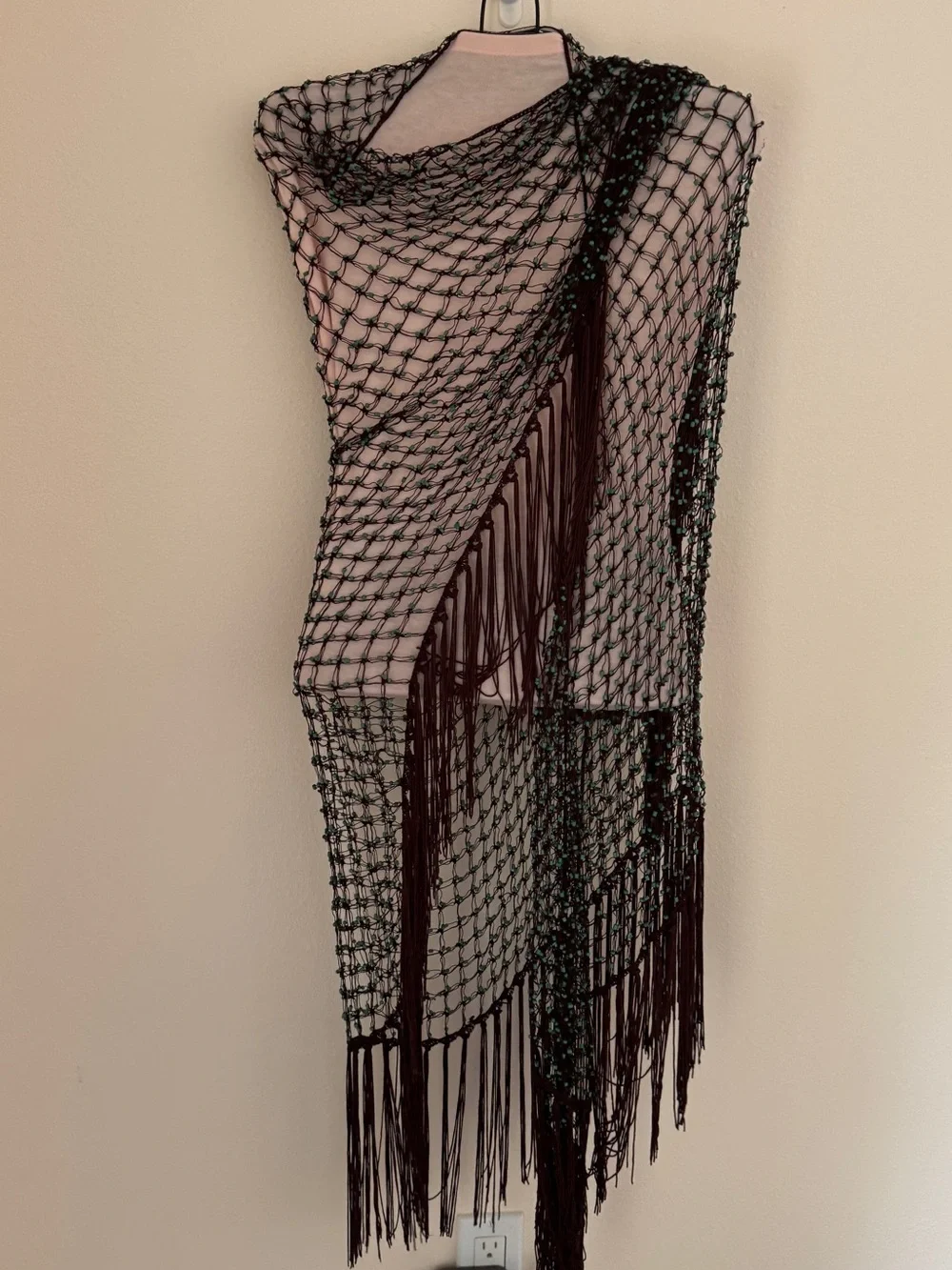 Chico’s triangle scarf with beads